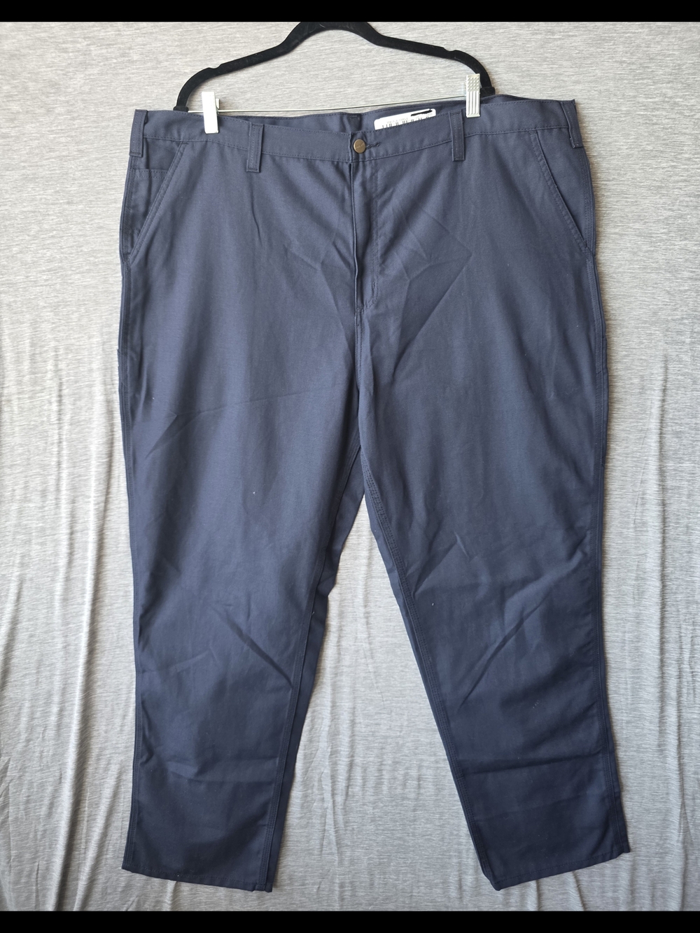 Carhartt Original Fit Work Pants Men's 46x32 Navy Straight Leg Utility Uniform